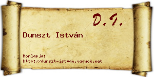 Dunszt István névjegykártya